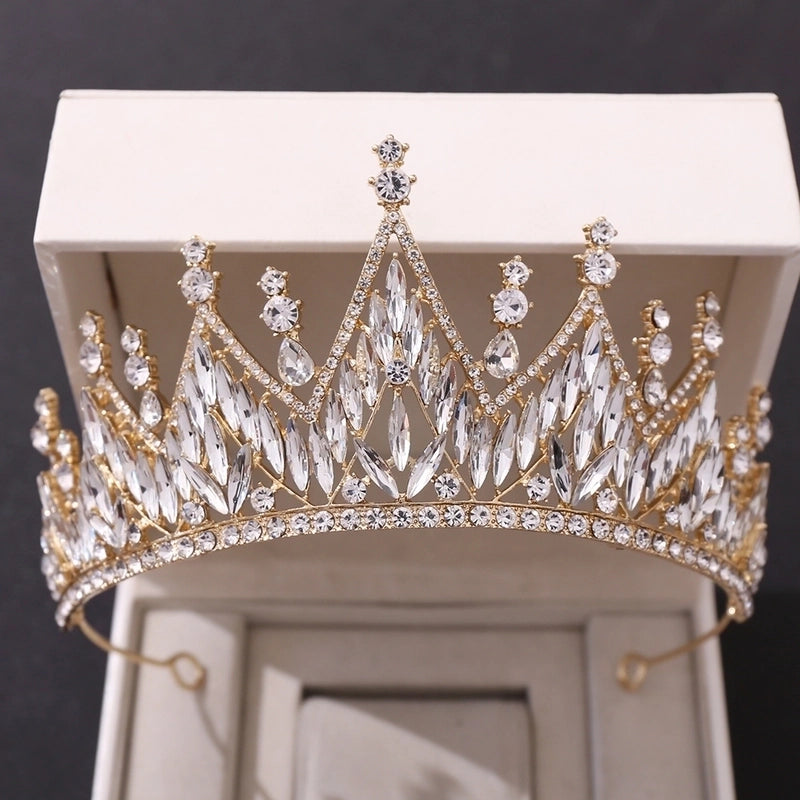 Minimalist Crown Alloy Inlay Rhinestones Crown 1 Pair