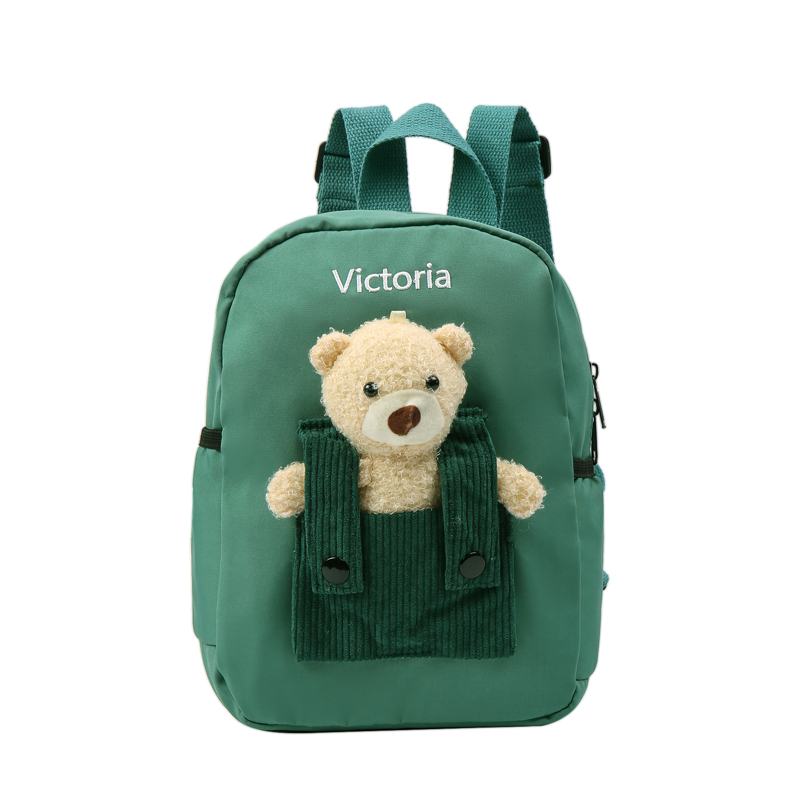 Personalised Bear School Bag Custom Name Canvas Backpack Back To School Gift for Kids-Jessemade AU