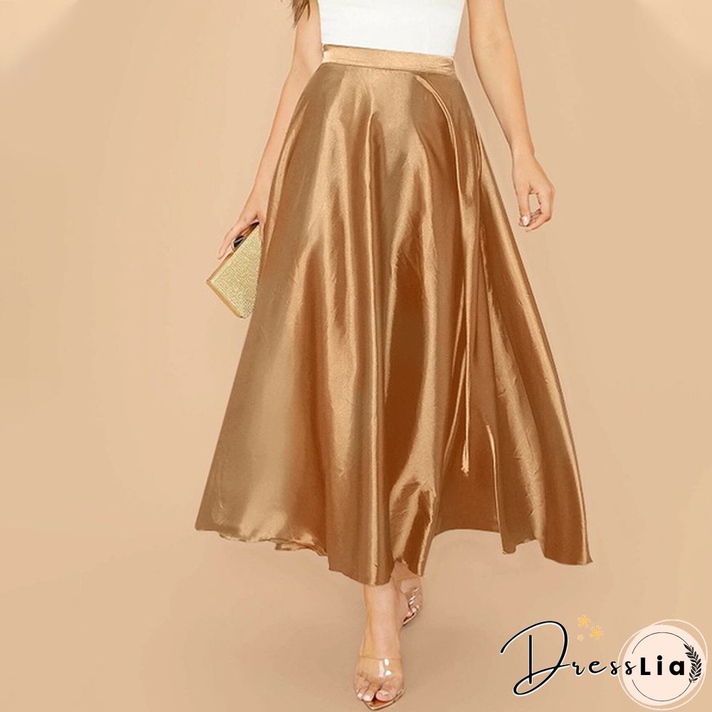 Women Umbrella Long Skirt Swing Dress High Waist Party Elegant Casual A Line Maxi Skirt Plus Size