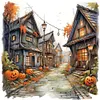 Halloween Pumpkin Street-Full Round Diamond Painting 30*30CM