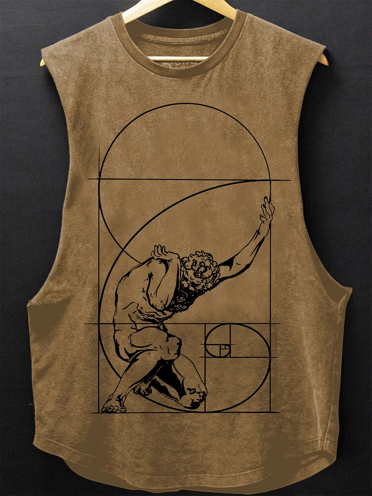 Men's Atlas Greek Mythology Print Cotton Tank Top