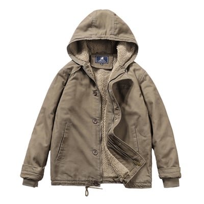Men's Winter Fashion Fleece Warm Hooded Coats Thermal Slim Fit Jackets Mens Clothing