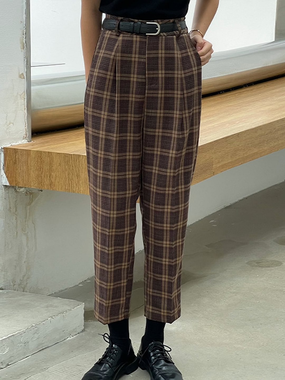 British Plaid Suit Pants
