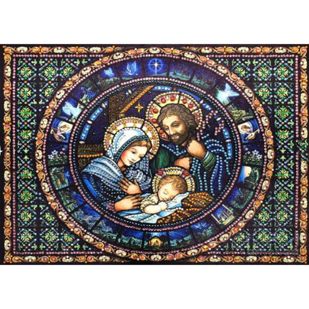 

40*30CM - Special Shaped Diamond Painting - God s Family, 501 Original