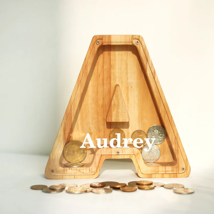 Personalized Wooden Letter Piggy Bank Custom Name Gifts for Kids