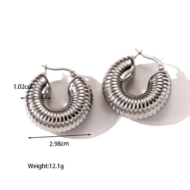 1 Pair Casual Classic Style C Shape U Shape Irregular Plating 304 Stainless Steel Earrings Ear Studs
