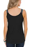 Plus Size Asymmetrical Hem V Neck Solid Casual Tank Top