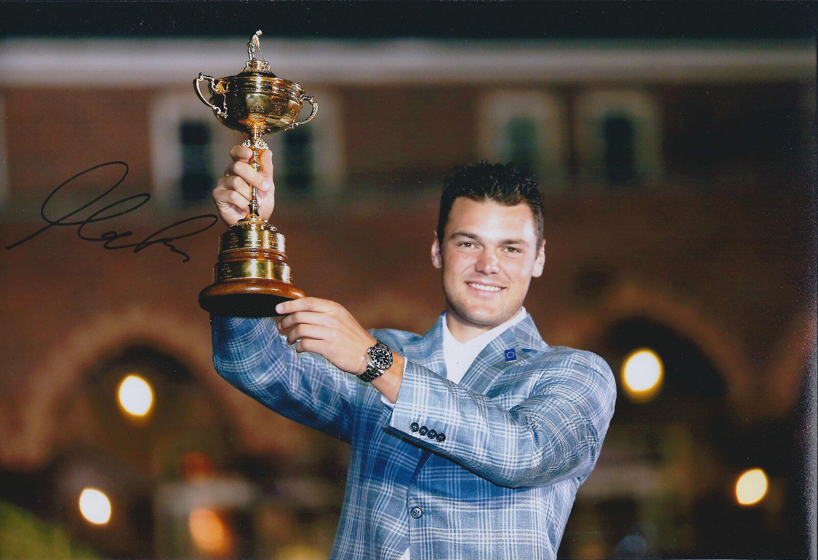 Martin KAYMER SIGNED Autograph 12x8 Photo Poster painting AFTAL COA Celebrates Ryder Cup Victory