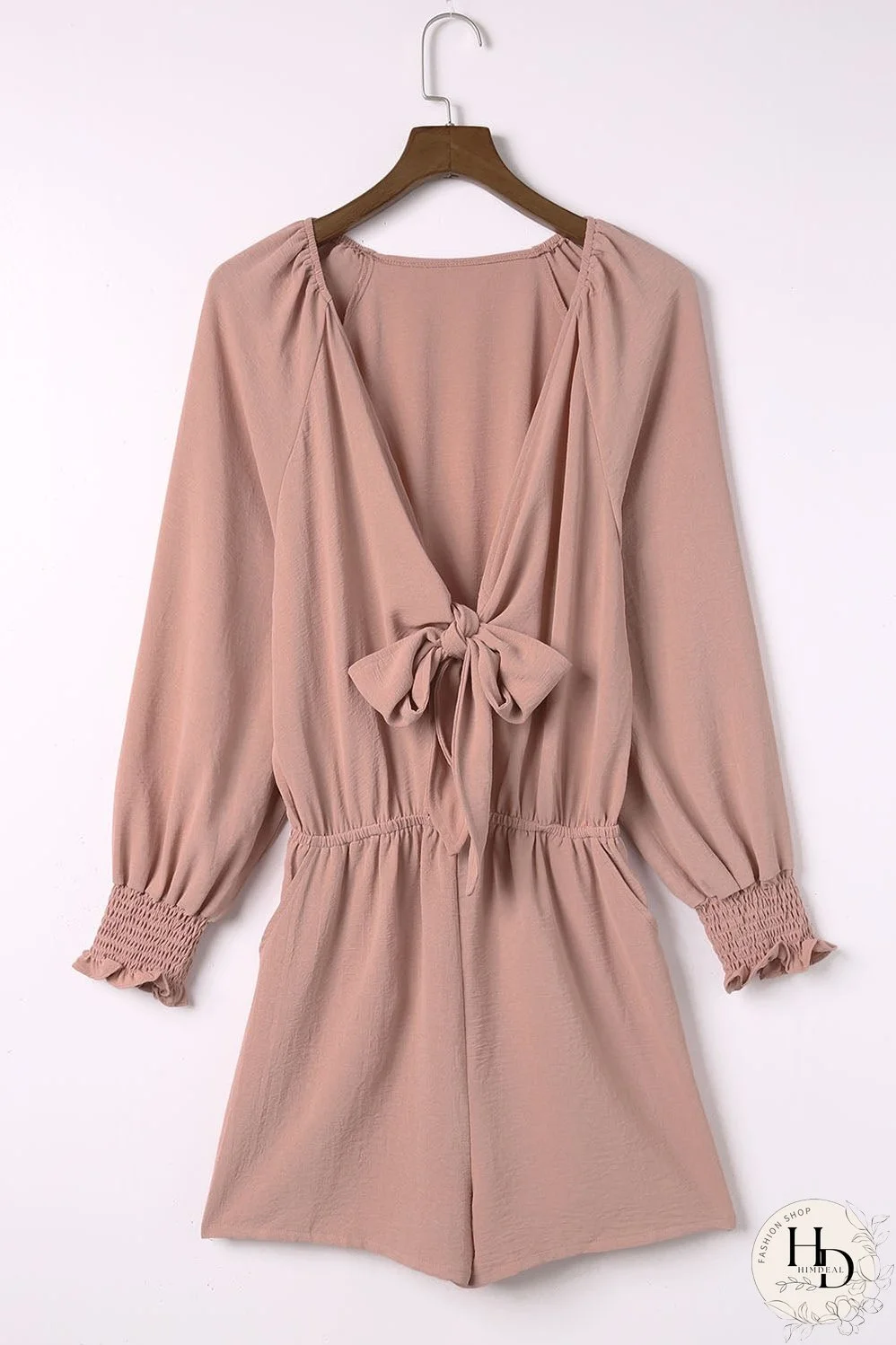 Round Neck Belted Long Sleeve Dress