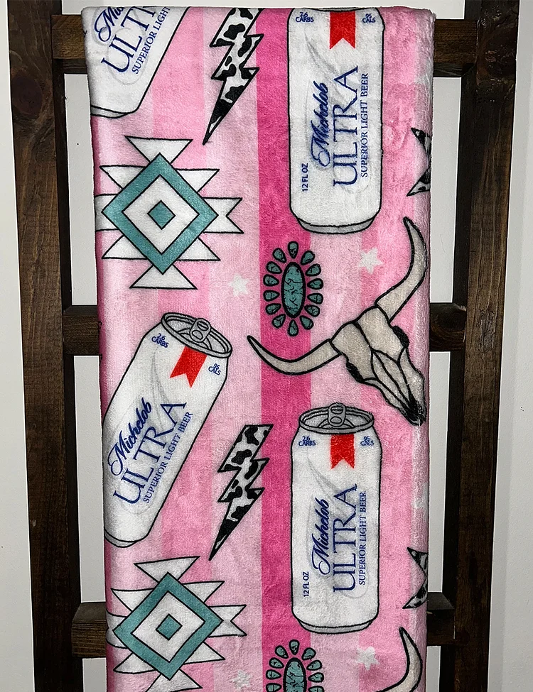 Ultra Western Cowboy Alani Pink Slush DR. Pepper Blanket