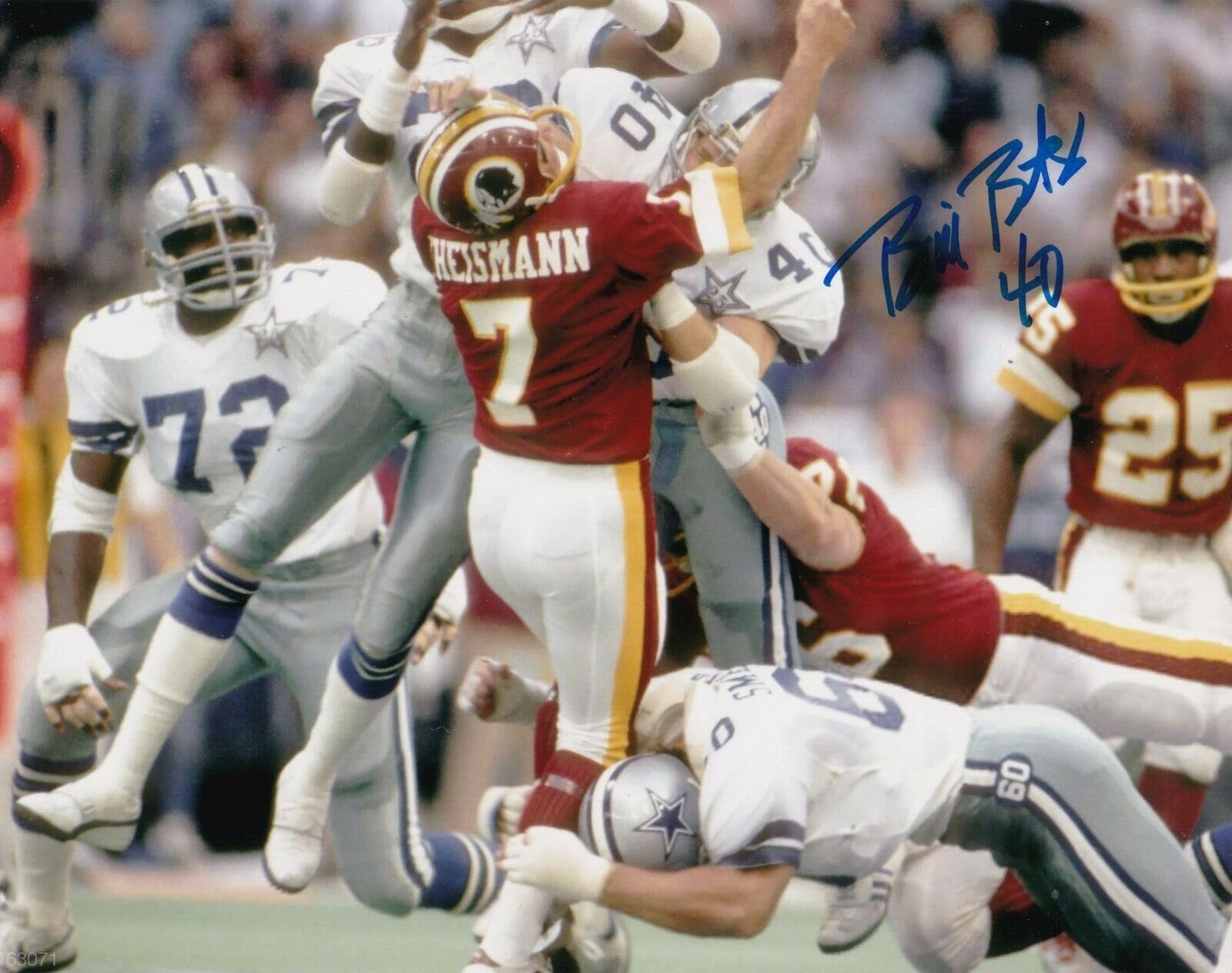 BILL BATES DALLAS COWBOYS ACTION SIGNED 8x10