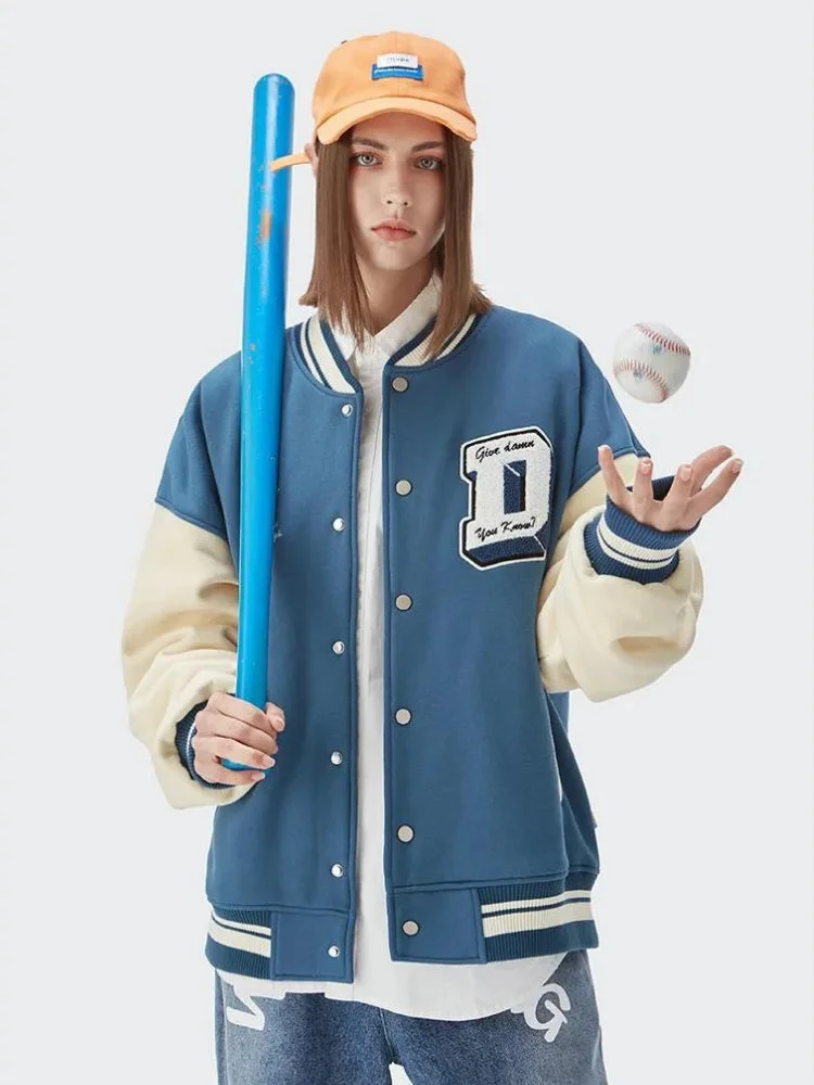Brownm Don't Give Damn Baseball Varsity Jacket
