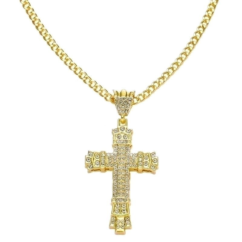 Hip-hop Cross Alloy Plating Inlay Zircon Men's Pendant Necklace