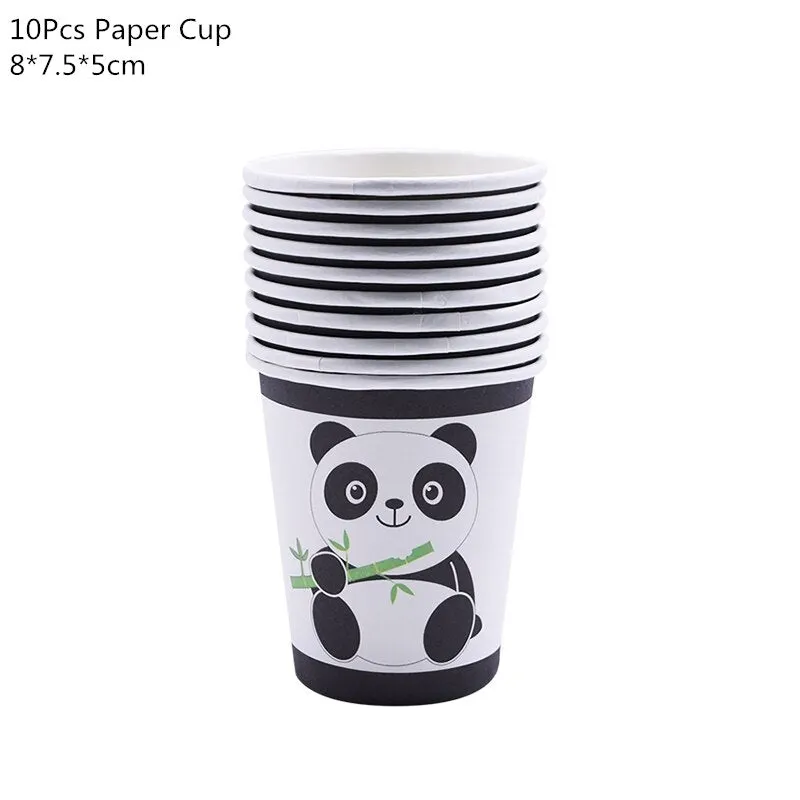Cartoon Panda Theme Birthday Party Decorations Disposable Tableware Sets Plate Napkin Panda Party Balloon Baby Shower Favors