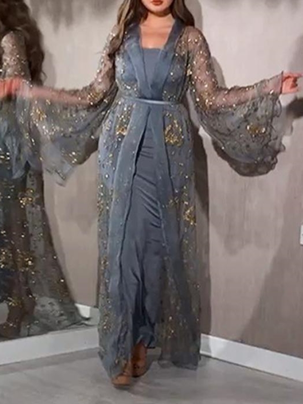 Elegant Bronzing Sexy Shawl Long Skirt Dress | Oxredo Shop Ramadan Sale