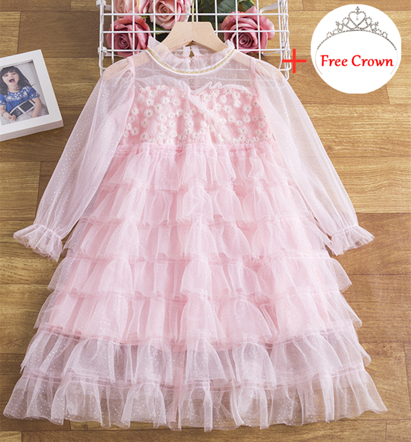 Princess Girl Tulle Dress Party Chidlren Clothes Girls Baby Ball Gown Pageant Flower Wedding Dresses Summer Frocks Girl Clothing