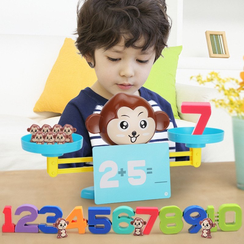 Montessori Math Toy Digital Monkey Balance Scale