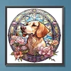 Diamond Painting -5D Full Round Drill Dog On Flowers