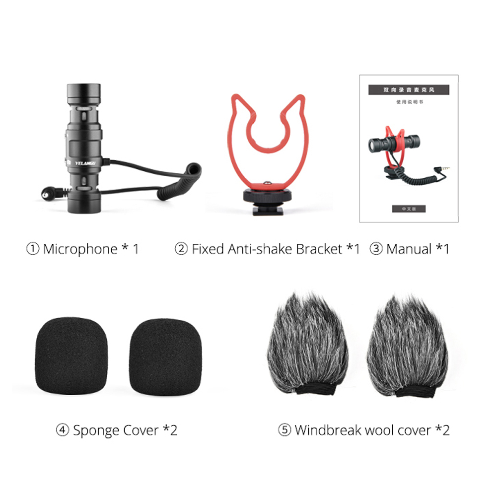 

Bi-Directional Mini Microphone with Tripod Camera Phone Mic for Audio Live, 501 Original