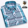 Men's Summer Plaid Cotton Casual Short Sleeve Shirt