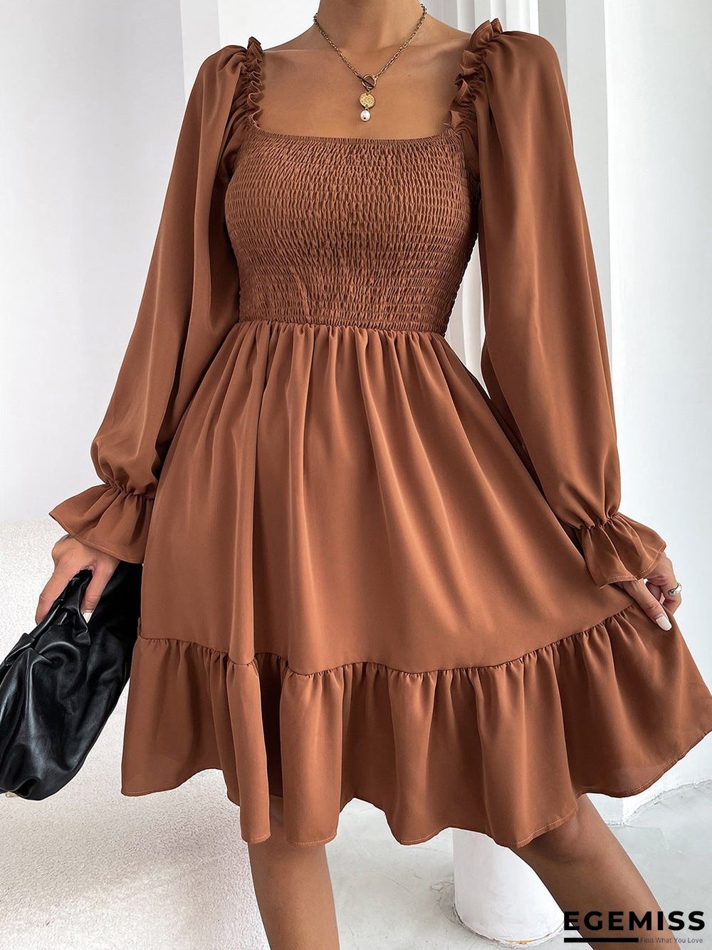 Long Sleeved High Waist Tight Dress | EGEMISS