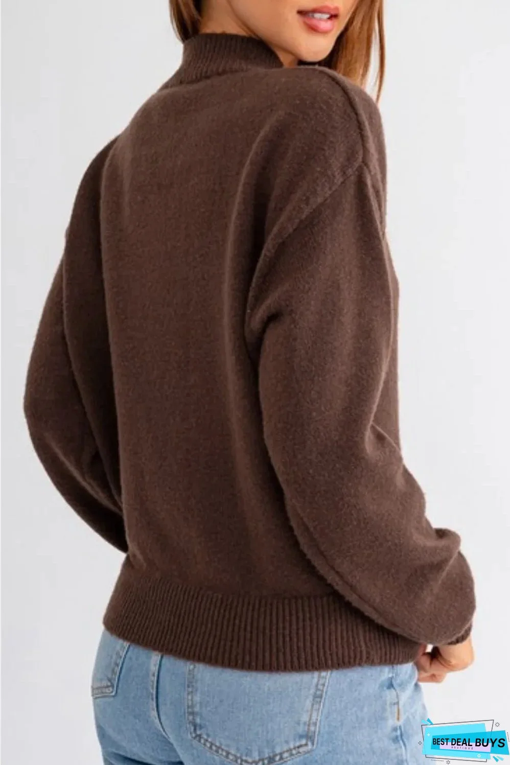 Boot Mock Neck Long Sleeve Sweater