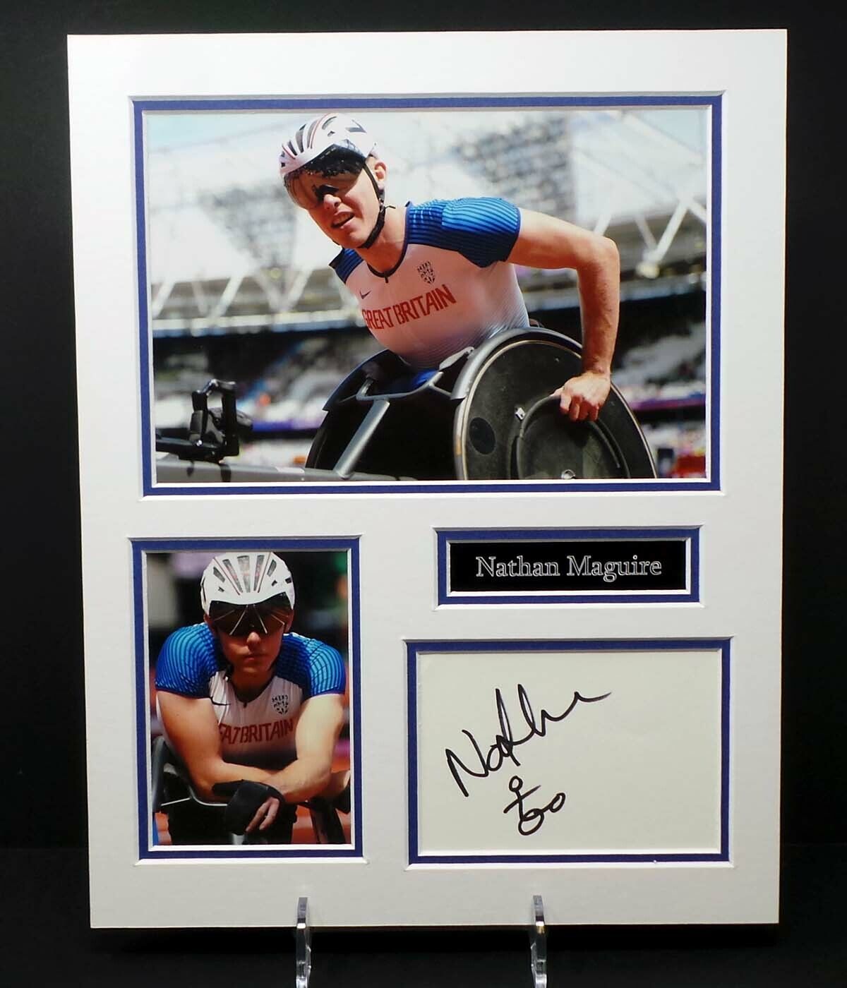 Nathan MAGUIRE Wheelchair Racer Athlete Mounted RARE Photo Poster painting Display AFTAL RD COA