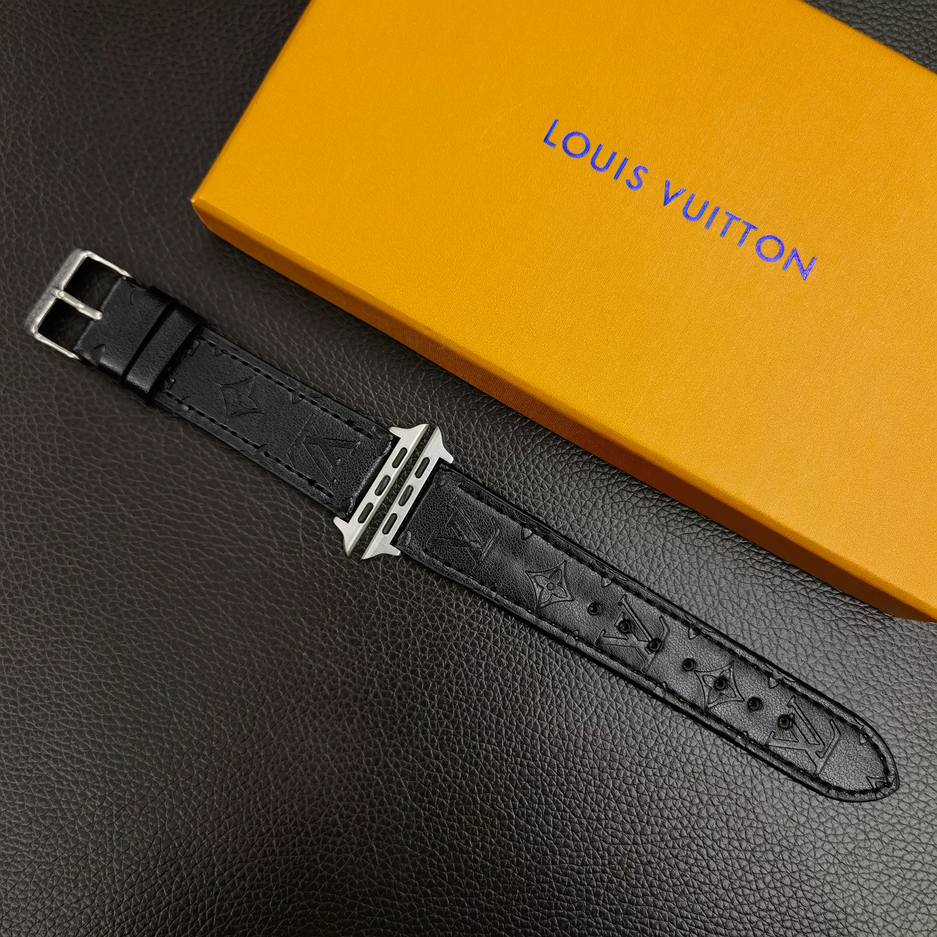 Louis Vuitton 3D Embossed Leather Apple Watch Strap