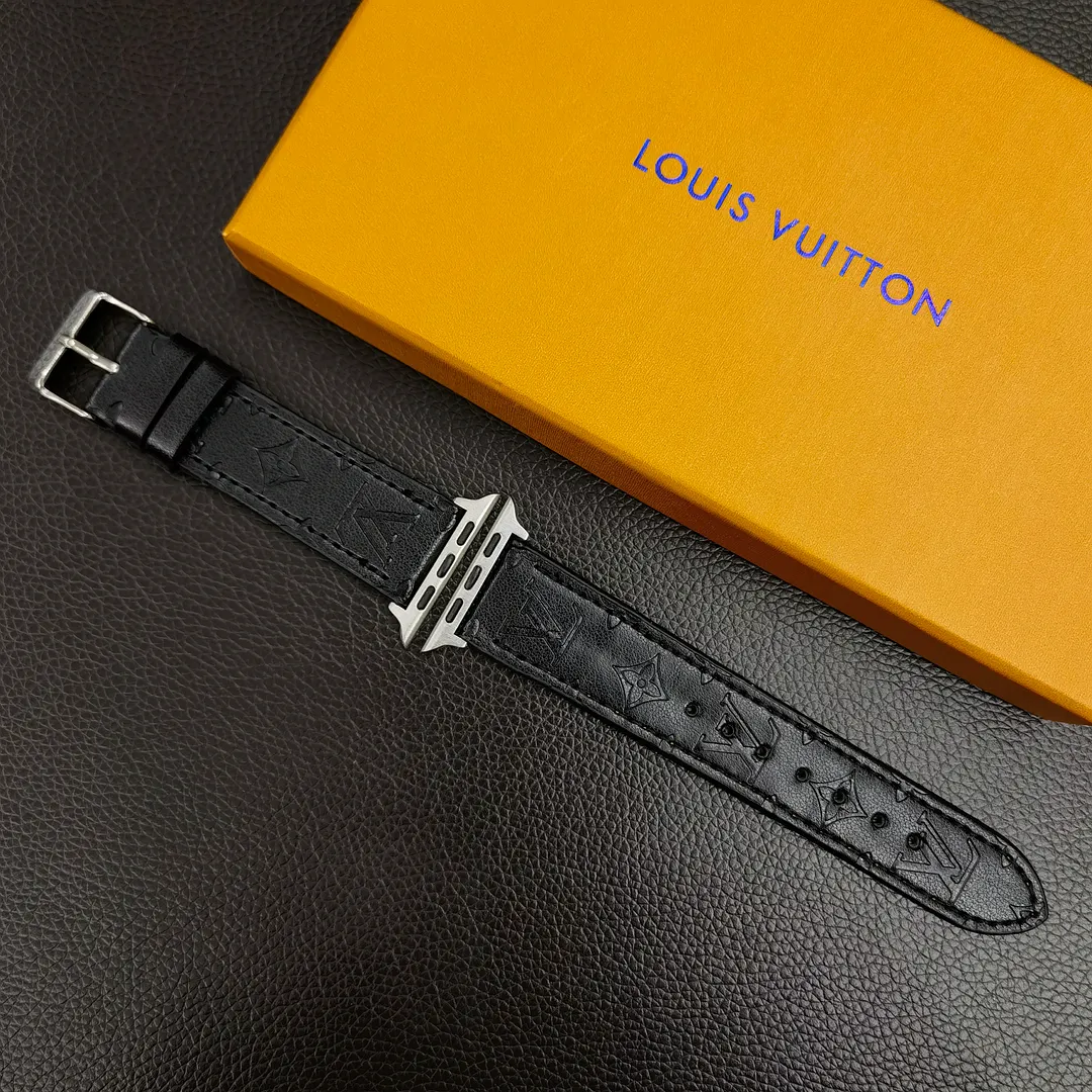 Louis Vuitton 3D Embossed Leather Apple Watch Strap