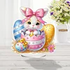 (US Only)2D Flat Easter Bunny Egg DIY Double-Sided Diamond Painting Desktop Decorations