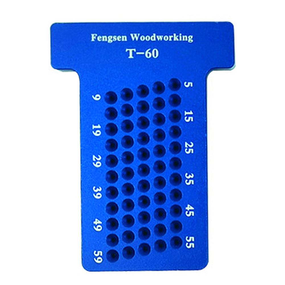 

T60 T-type Ruler Hole Scribing Measuring Wood Gauge Woodworking Scriber, Blue, 501 Original