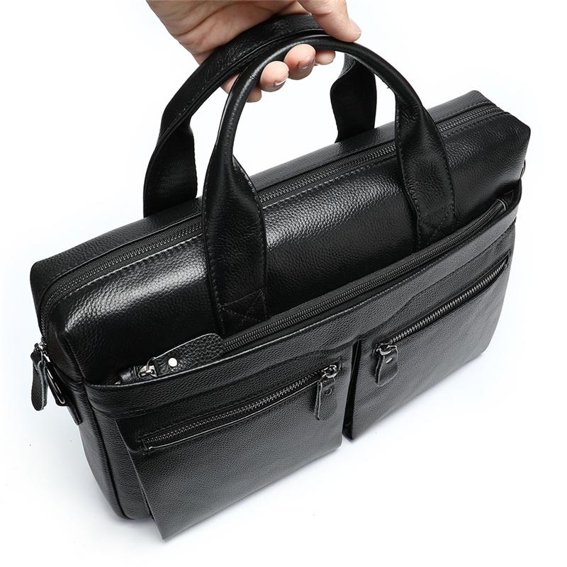 Business Fashion 14 Inch Laptop Briefcase Soft Leather Handbags