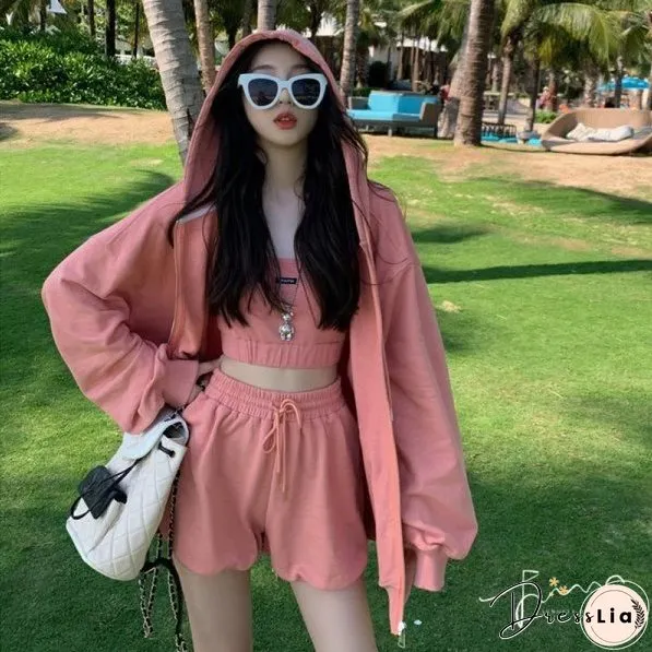 Women's Fashion Leisure Fitness Running Three-piece Sports Suits