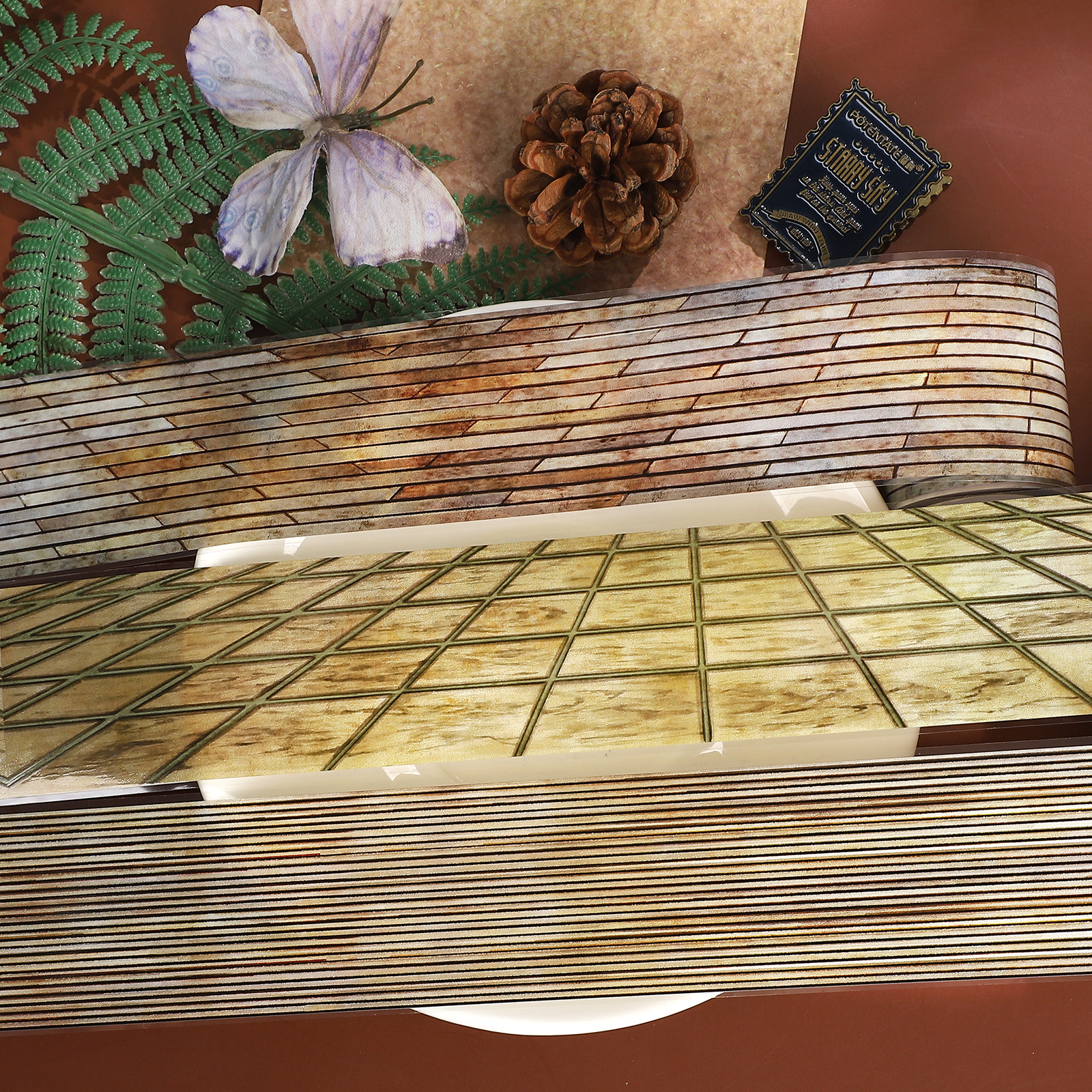 PET 테이프 - 50mm*5m 빈티지 나무 바닥