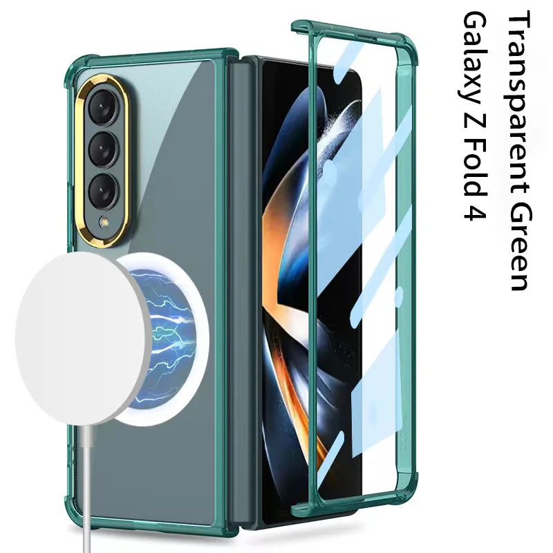 Suitable For Samsung ZFold4 Transparent Fall Proof Magsafe Magnetic Phone Case