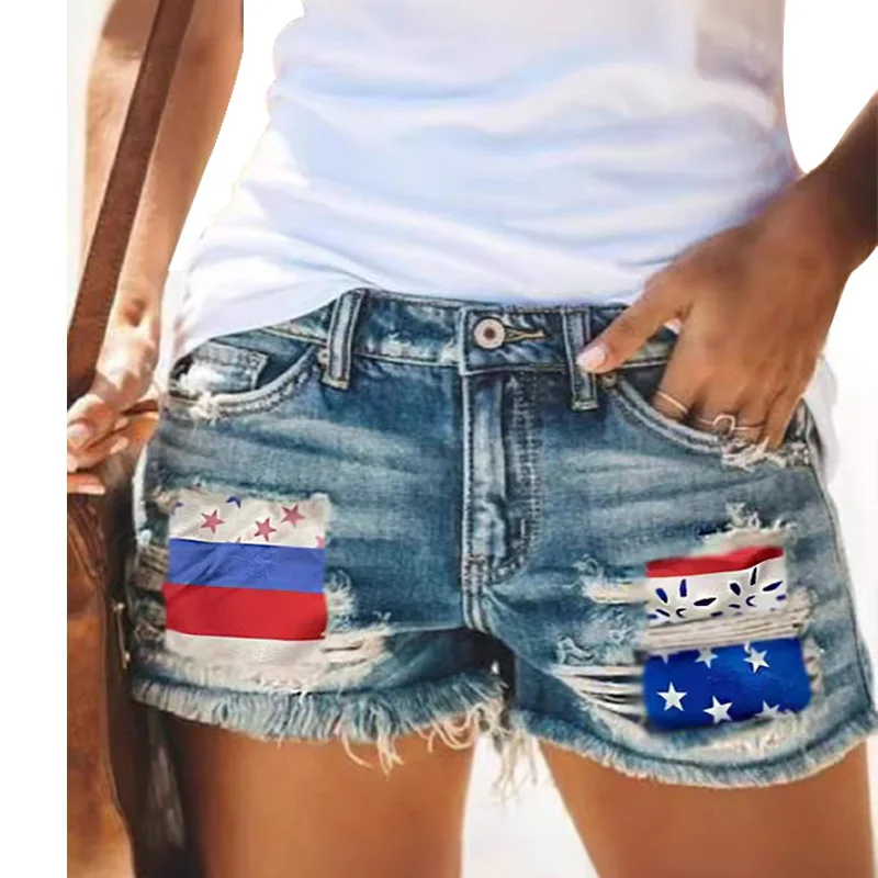 Woherb Loose Paste Cloth Casual Denim Shorts-Outfit Ideas