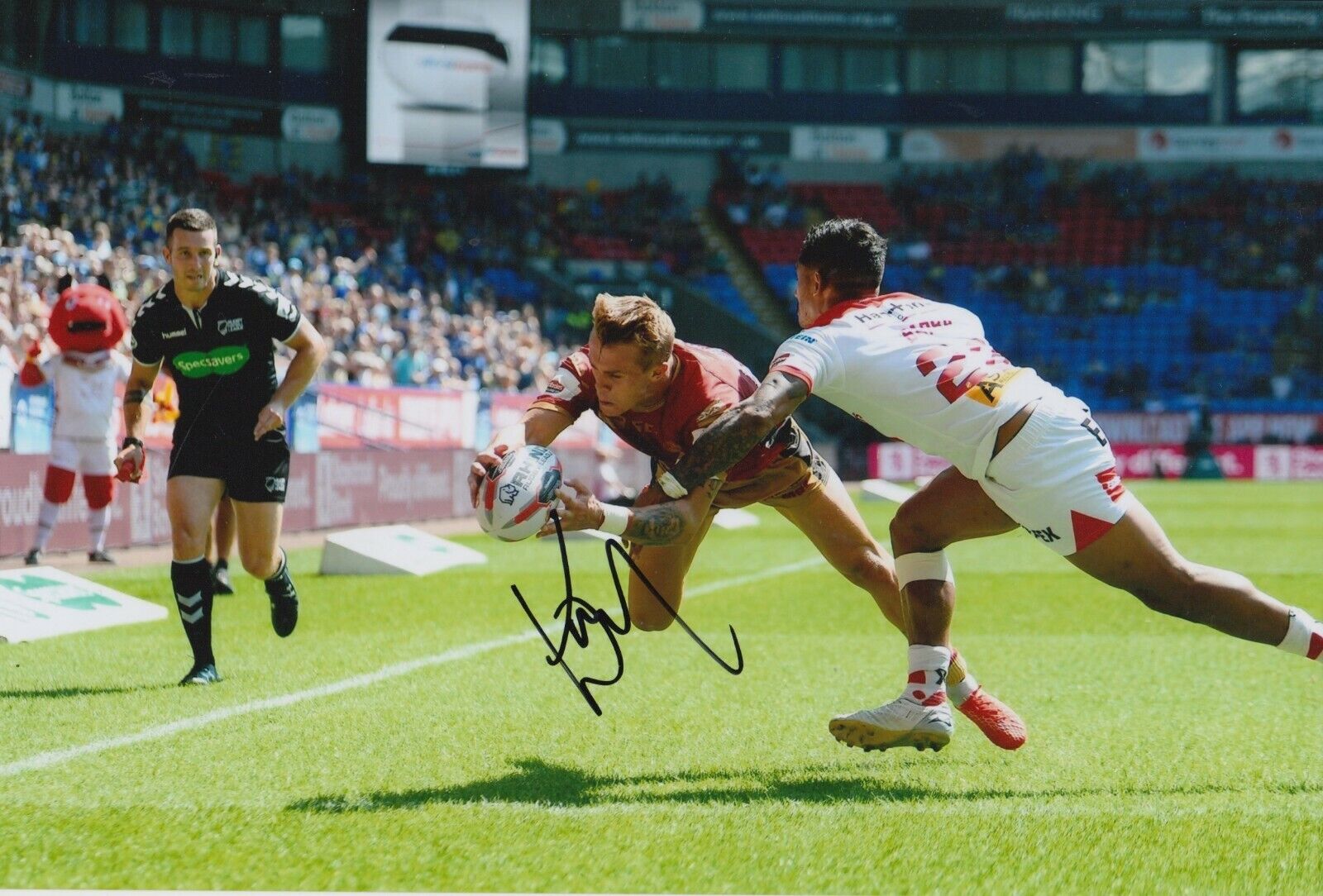 Lewis Tierney Hand Signed 12x8 Photo Poster painting - Catalans Dragons Autograph 5.