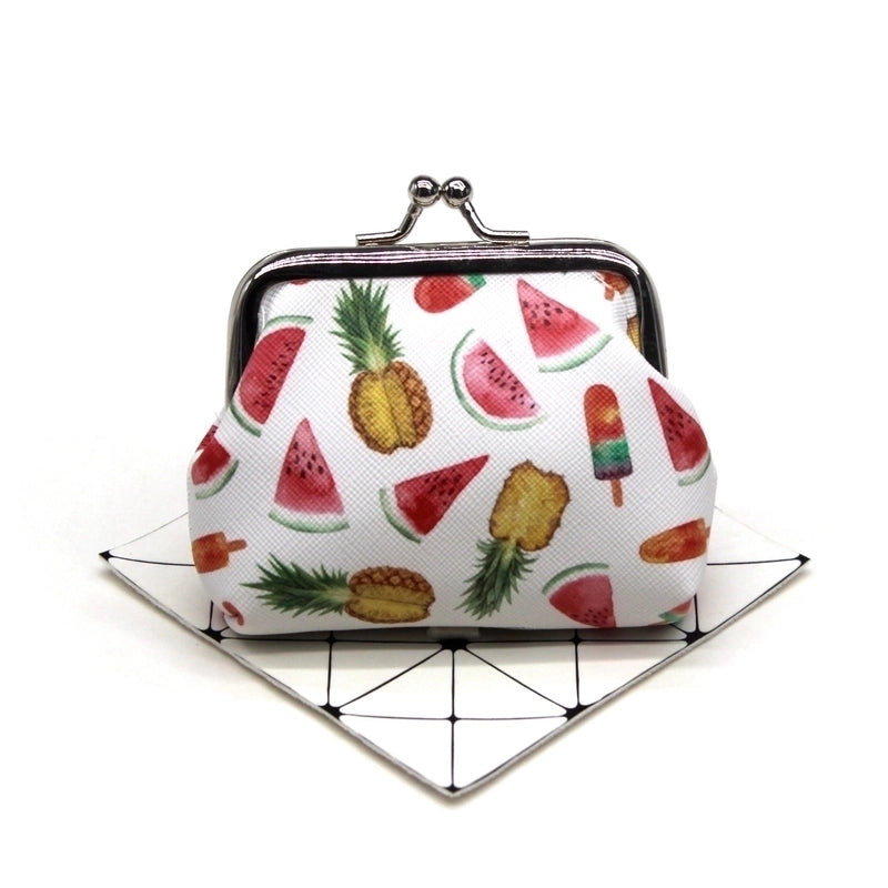 Women’s Fruit Pu Leather Buckle Coin Purses