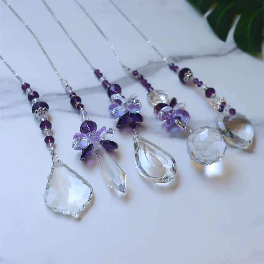 1/5pcs Crystal Wind Chime Garden Hanging Pendant Ornaments for Indoor Outdoor