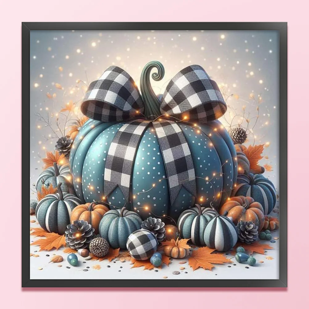 11CT Full Stamped Cross Stitch - Blue Pumpkin(Canvas|40*40CM)