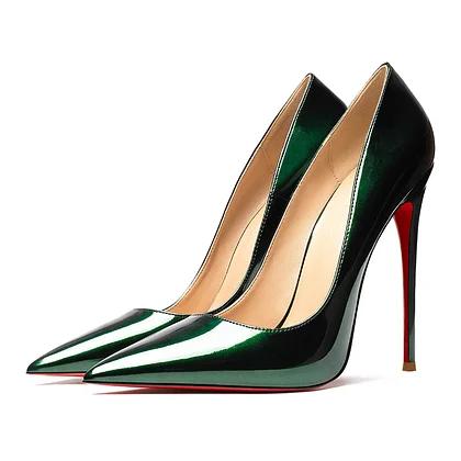 Woman Genuine Leather High Heels Shoes Pointed Toes Classics Pumps 12cm Women's Shoes