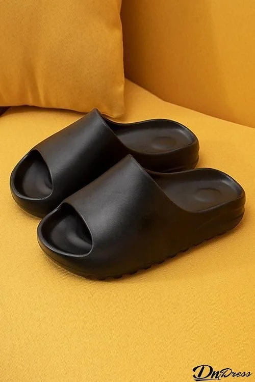 Open Toe Chunky Footbed Slippers