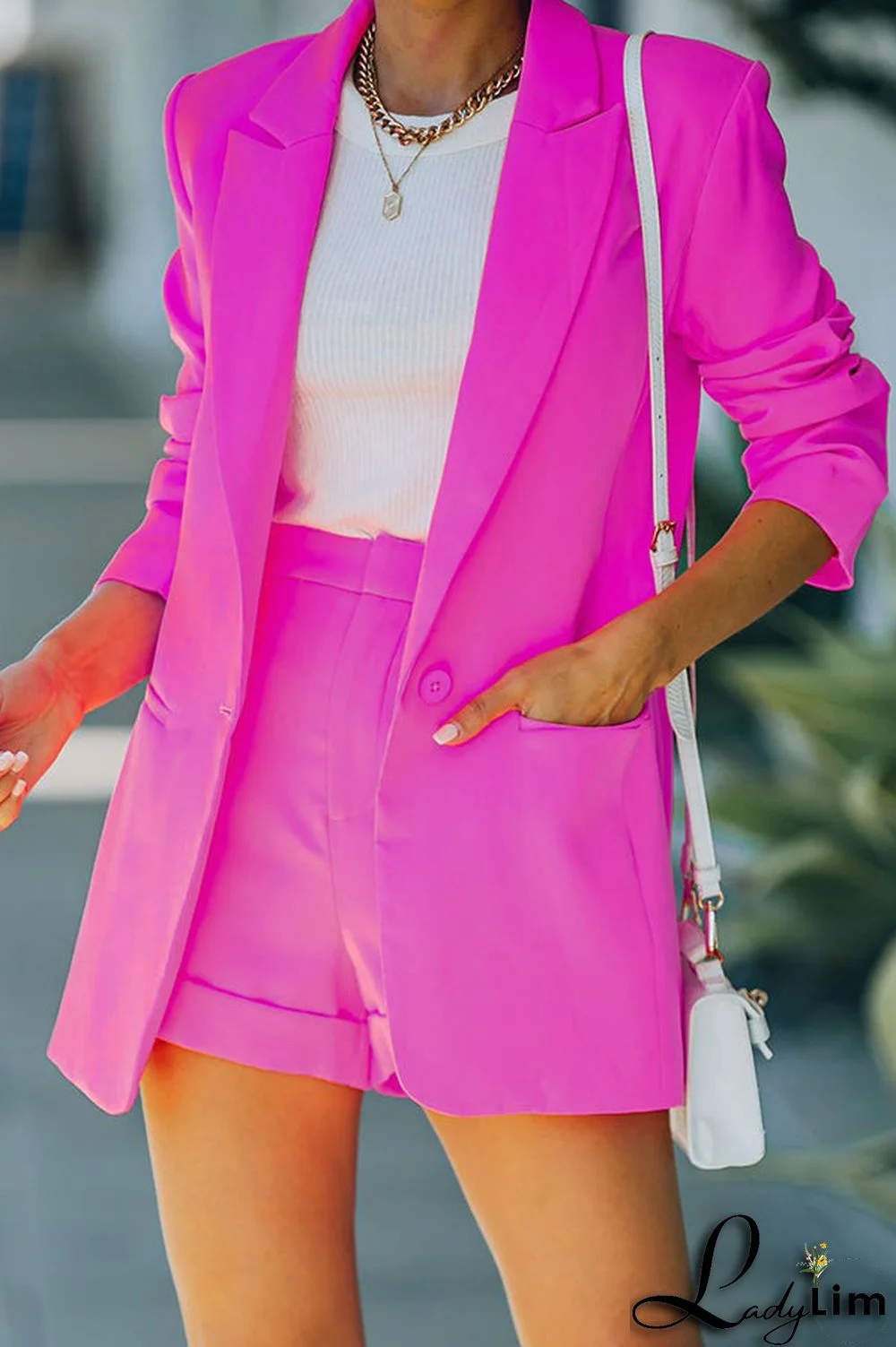 Standards Pocketed Bright Colour Blazer Shorts Suit