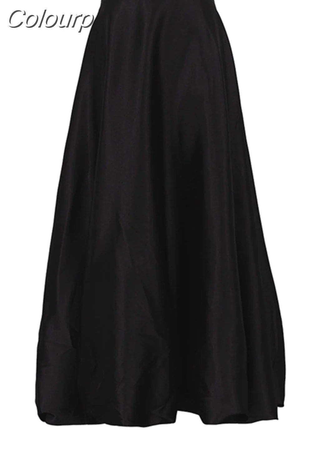 Colourp Spring Summer Women Satin High Waist A-line Drape Skirt Fashion Elegant Solid Color Zipper Simple French Tutu Skirts