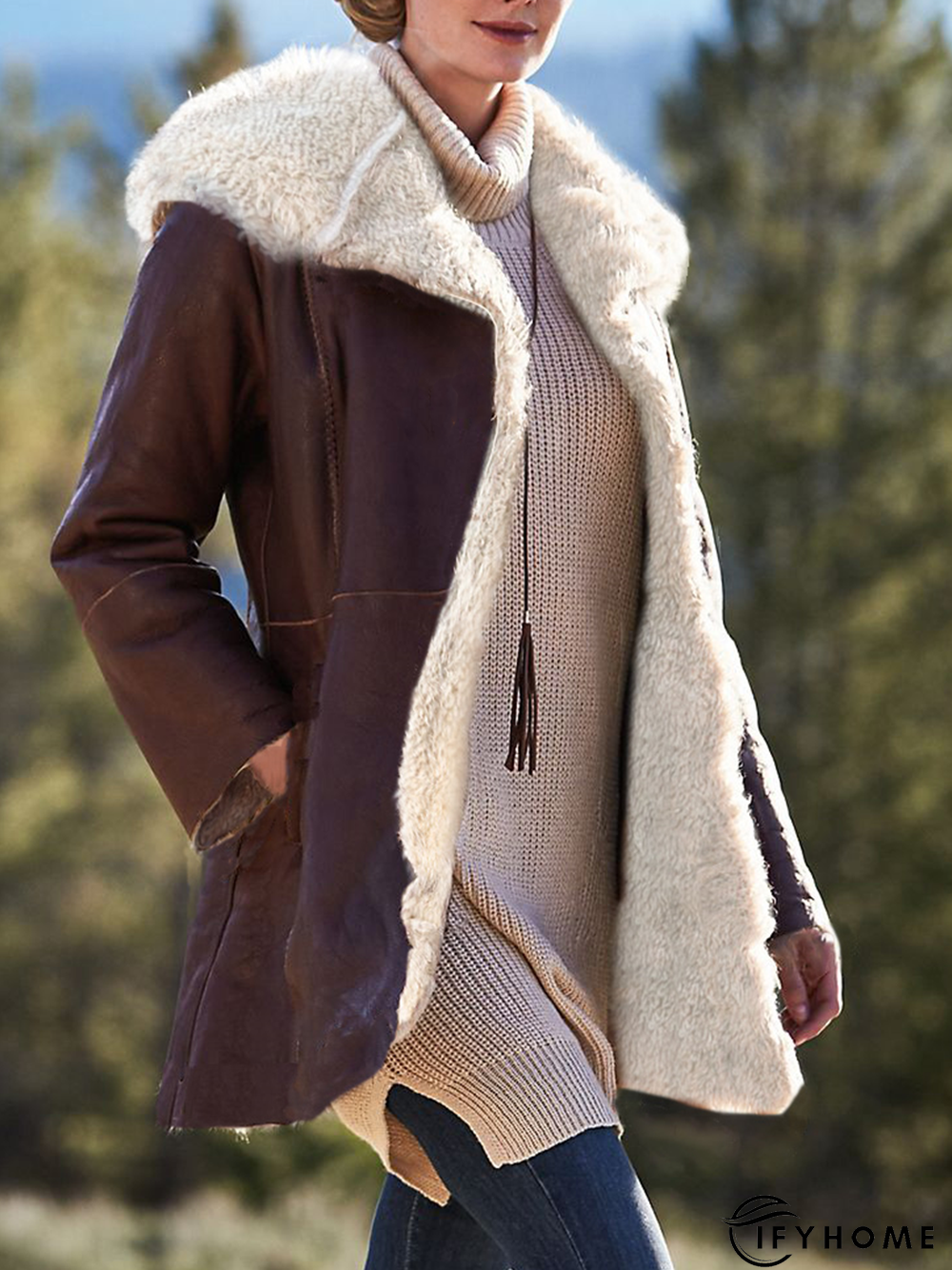 Elegant Shift Solid Coat | IFYHOME