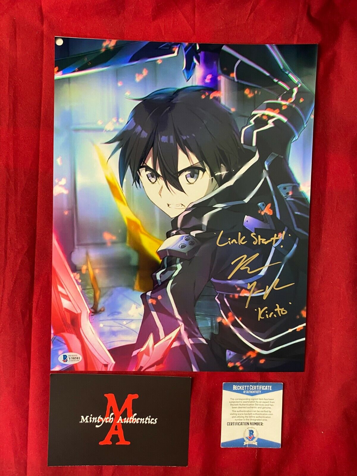 BRYCE PAPENBROOK SIGNED 11x14 Photo Poster painting! SWORD ART ONLINE! KIRITO! BECKETT! ANIME!