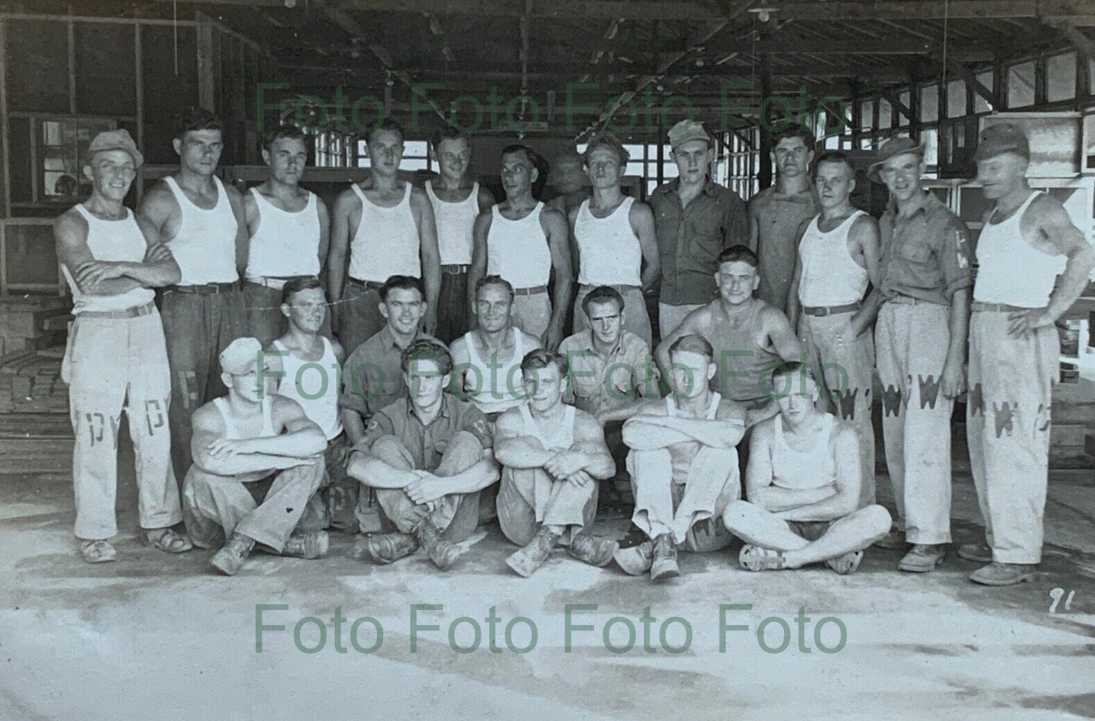 Camp Shelby POWs Kriegsgefangenen Lager Foto Afrikakorps WK 2 (oy-228