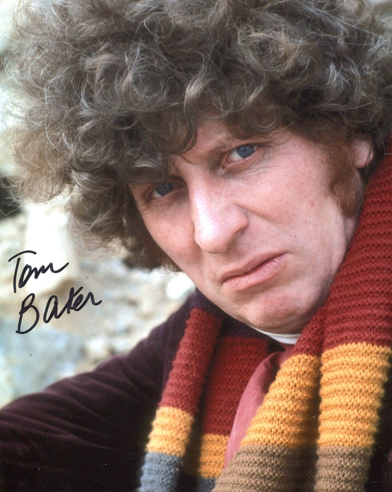 Tom Baker hand signed 8x10 inch Doctor Who TV series Photo Poster painting REF2 - UACC DEALER