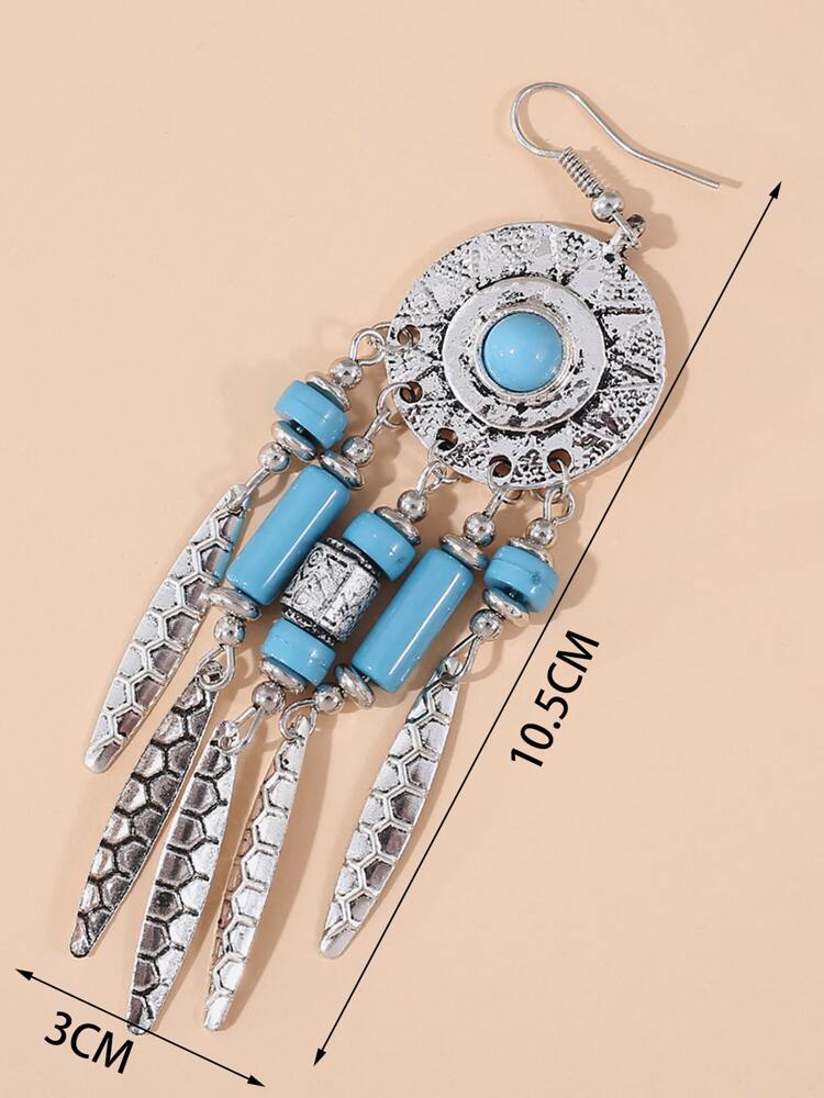 Bead Tassel Drop Earrings