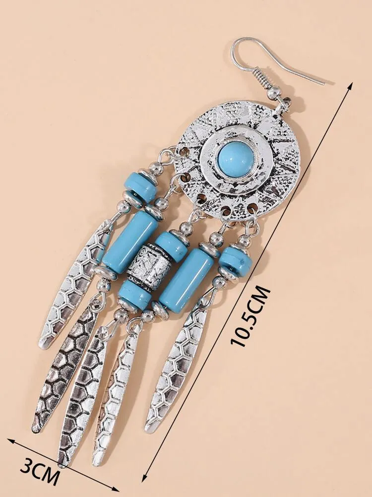 Bead Tassel Drop Earrings